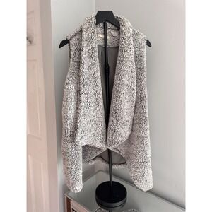 Fair Haven Sherpa Fleece Vest Gray Open Front Cozy Soft‎ Lined Women's Size L